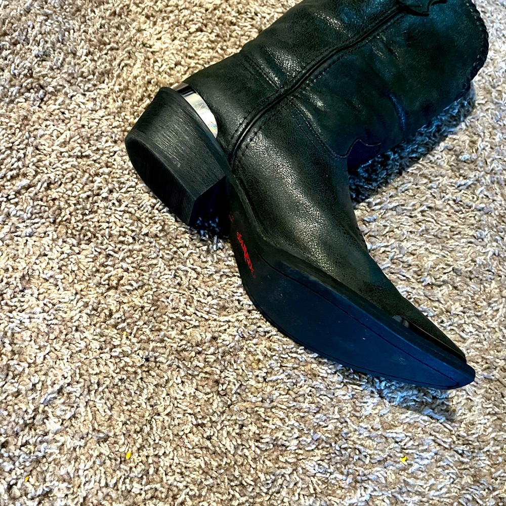 Black Leather cowboy boots